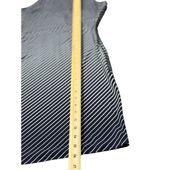 Lauren Ralph Lauren Mock Neck Blue White Striped Dress Sleeveless Women Size 2P - Picture 7 of 12